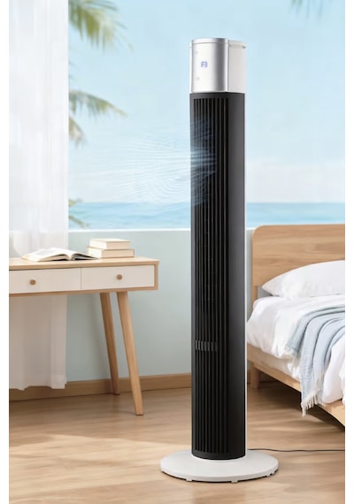 7go 7gtf2 41 İnç Kule Tipi Vantilatör Siyah 45w Turbo Force, Uzaktan Kumandalı, Sessiz, Zaman Ayar