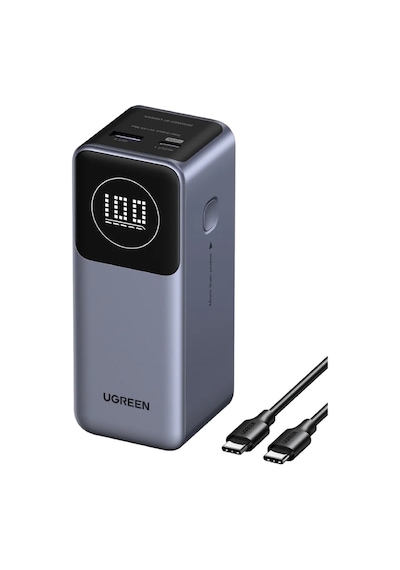 Ugreen Nexode Pro 12.000 Mah 100w Hızlı Şarj Powerbank, 1xusb-c, 1xusb-a, 35526b Gri