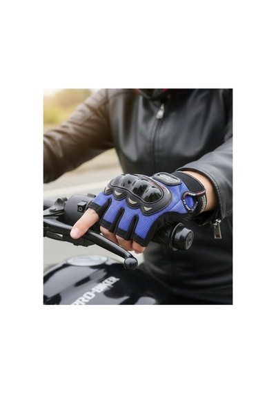 Leıdory Mavi Yarım Eldiven Kısa Taktik Spor Motosiklet Bisiklet Eldiveni - 797018596 Diğer