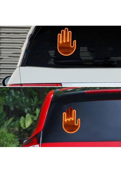 Gesture Uzaktan Kumandalı El Orta Parmak Led Araba Içi Led 3 Farklı Mod 1 Ad