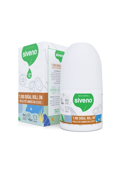 %100 Doğal Roll On Hindistan Cevizli Deodorant Ter Kokusu Önleyici Bitkisel Lekesiz Vegan 50 Ml