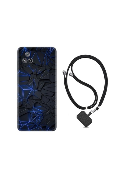 Xiaomi Poco F4 Kılıf İpli Boyun Askılı Desenli Silikon Karmaşık 1874
