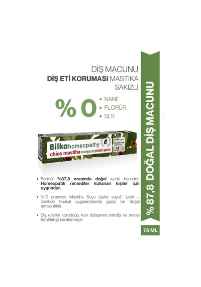 Homeopati Diş Macunu Mastika Sakızlı