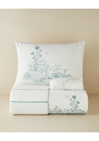 English Home Jouyline Pamuklu Tek Kişilik Nevresim Takımı 160x220 Cm Yeşil