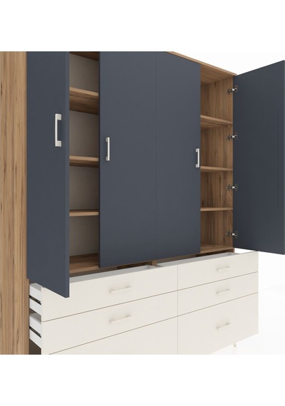 Hyperion Gardrop 8 Raflı 6 Çekmeceli 4 Kapaklı 176x44x221 Çam-antrasit/aytaşı Antrasit/aytaşı Hyperion Gardrop 8 Raflı 6 Çekmeceli 4 Kapaklı 176x44x221 Çam-antrasit/aytaşı Antrasit/aytaşı