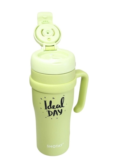 Shotay St-8919 Çift Kullanım Pipetli/rahat İçim Yeşil 1000ml Çelik Termos Diğer