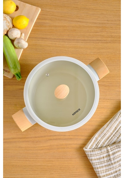 Karaca x Refika Swiss Crystal Almond Cream 24 Cm Tencere Ind