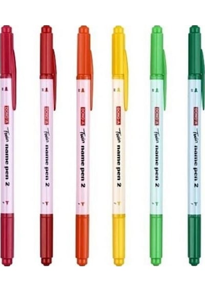 Dong-A Twin Name Pen 2 Çift Yönlü Kalem 12 Renk