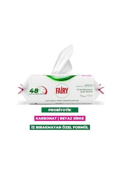 Çok Amaçlı Yüzey Temizlik Havlusu 100 Yaprak Lilyum Çiçeği Beyaz Sirke & Karbonat 48 Saat Temizlik Etkili İz Bırakmayan Formül 0