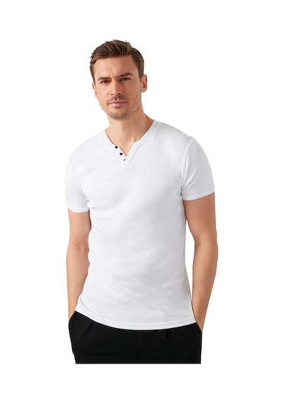 Buratti Pamuklu V Yaka Slim Fit Erkek T Shirt 5902122 Beyaz