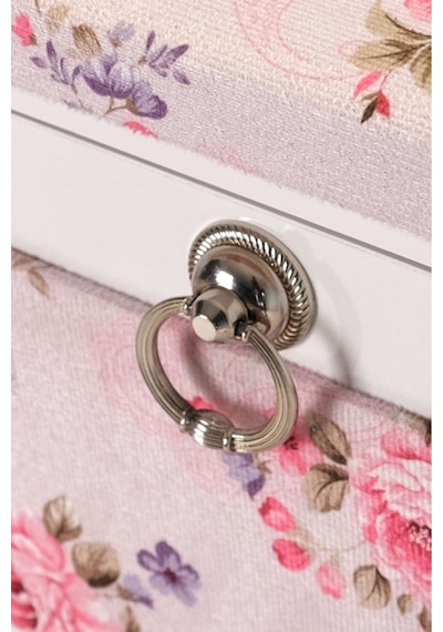 Mistik Home Rose Katlanır Dolaplı Ütü Masası Beyaz Gövde, Pembe Çiçek Desenli Beyaz/pembe