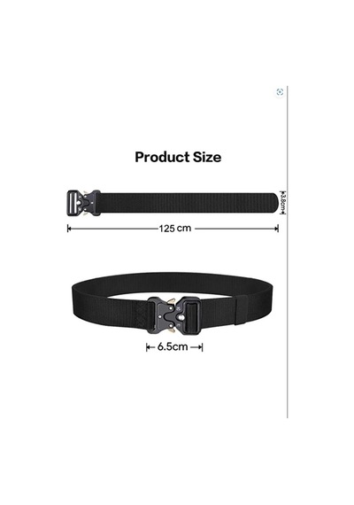 Single Sword Kobra Kemer 125 Cm X 3.8 Cm - Taktik Outdoor Ve Koruma Pantolon Kemeri Siyah