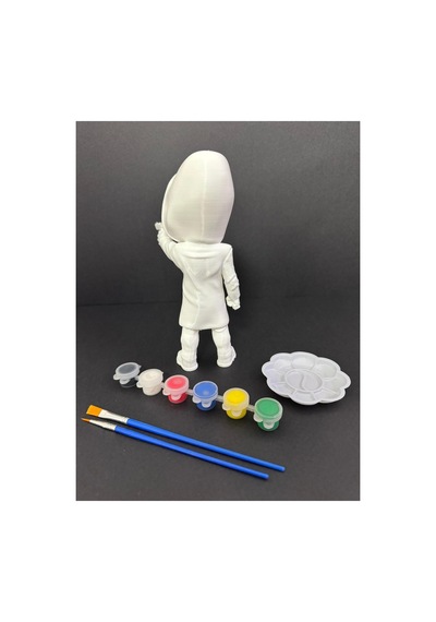 3d Squid Game Front Man Yönetici 15 Cm - Kendin Boya Hobi Ve Etkinlik Seti - Akrilik Boya + 2 Fırça
