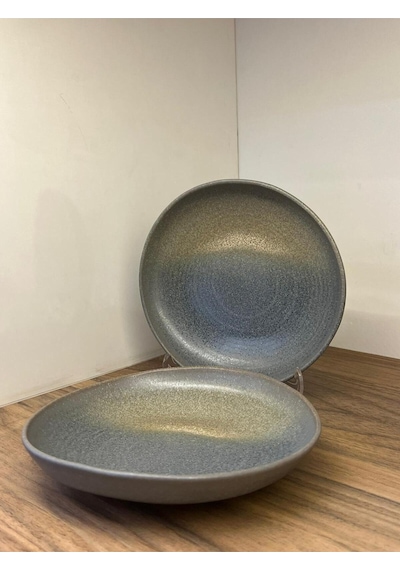 2'li Hornfels Ripple Çukur Tabak 19 Cm 400 Cc Risotto / Salata / Gourmet / Şef Sunum / Sulu Yemek Çok Renkli