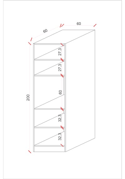 Ases Mobilya Esl0196 Ankastre Fırın Dolabı Kiler Mutfak Raflı Beyaz Beyaz