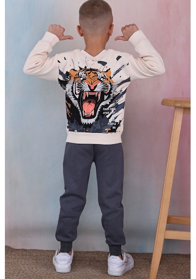 Lolliboomkids Erkek Çocuk Yeni Sezon Tiger Streight Baskılı 3 İplik Şardonlu Sırt Baskılı Takım Gri Lolliboomkids Erkek Çocuk Yeni Sezon Tiger Streight Baskılı 3 İplik Şardonlu Sırt Baskılı Takım Gri