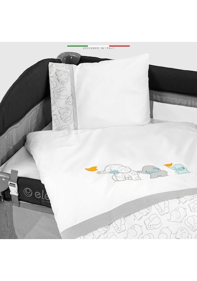 Elelelife Elephant 6 Parça Oyun Parkı Park Yatak Bebek Uyku Seti Beyaz