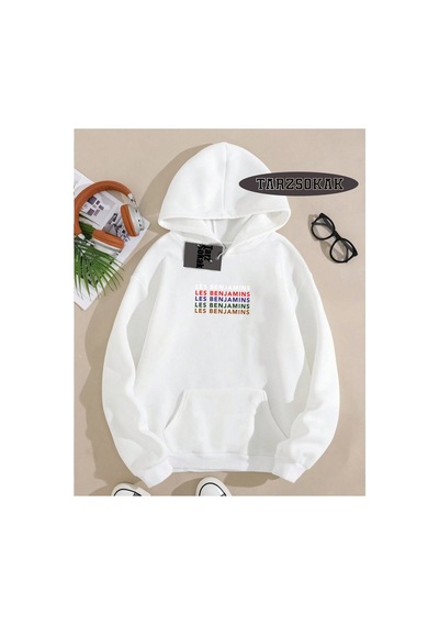 Tarzsokak Kapşonlu Sweatshirt Beyaz Lesbenjaminss Özel Tasarım