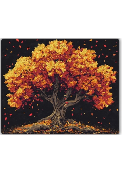 Sonbaharda Ağaç Baskılı Mouse Pad 18x22 Cm