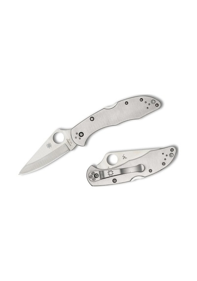 Spyderco Delica 4 Stainless Plainedge Kamp Çakı Gümüş