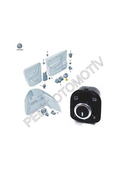 Passat Cc Katlanabilir Ayna Ayar Düğmesi 5k0959565