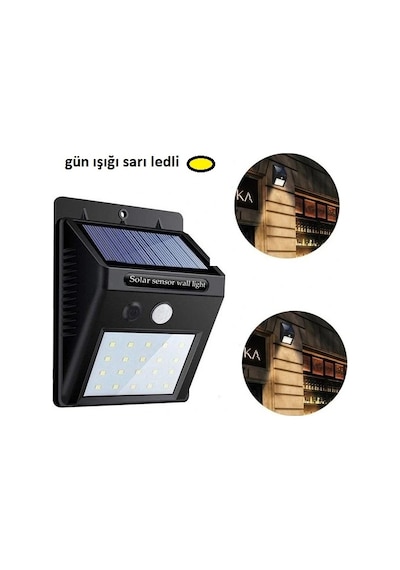 Hareket Sensörlü Güneş Enerjili Lamba 20 Led