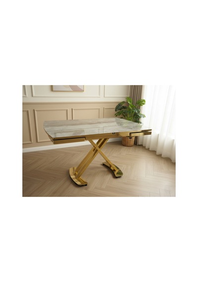 Venoxa Premium 80x120 / 80x180 Ölçülü Mdf Masa Tek Masadır Gold-gri Gold-gri