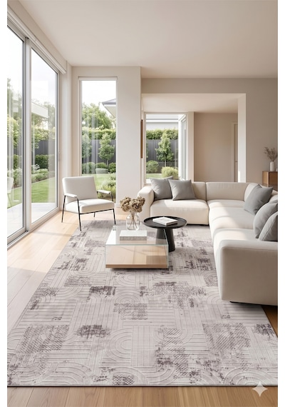 Villadia Home Textile Emboss Kabartmalı Kaymaz Taban Yıkanabilir Leke Tutmaz Kolay Temizlenir Dört Mevsim Yolluk Koridor Salon Yatak Mutfak Odası Gri