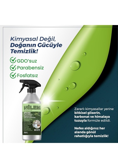Nilem Profesyonel%100 Bitkisel Çok Amaçlı Temizleyici Vegan Leke Çıkarıcı - Yağ Çözücü 750 Ml