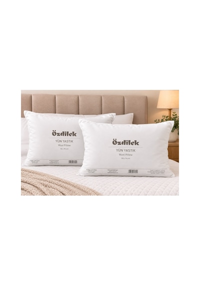 Özdilek 2li Set Doğal %100 Yün Yastık 50x70 Beyaz
