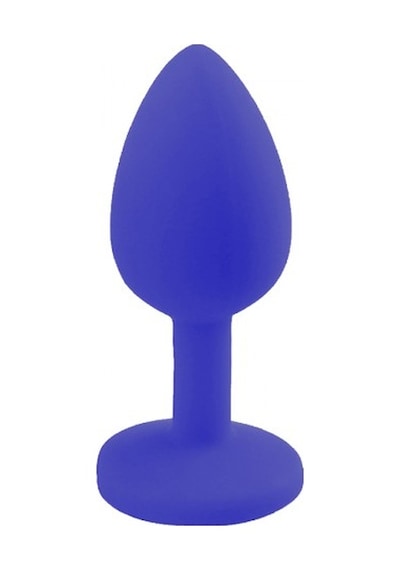 Backpart Taşlı Silikon Anal Tıkaç - Mavi