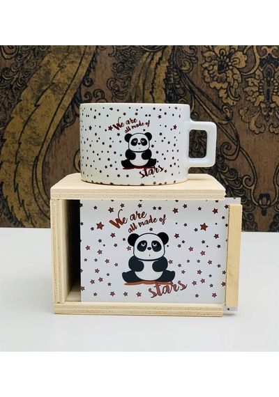Hepimiz Yıldızlardanız Panda Tasarımlı Kutulu Kupa Diğer