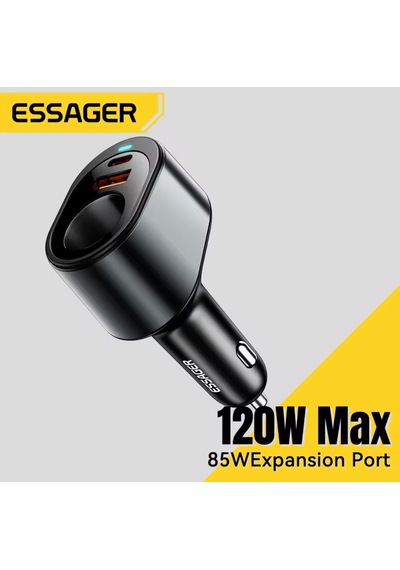 Essager 120w Araç Şarjı Genişletme Bağlantı Noktası Type-c+usb