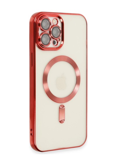 Newface Apple iPhone Uyumlu 12 Pro Max Kılıf Kross Magneticsafe Kapak Glblseme - 23 - Kırmızı