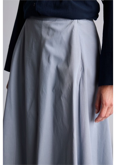 Defacto %100 Pamuk A Kesim Poplin Açık Mavi Midi Etek H0060ax26spbe524 Mavi-be524
