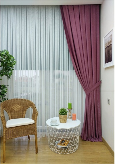 Evdepo Home Gül Kurusu Düz Renk Soft Fon Perde Tek Kanat Gülkurusu
