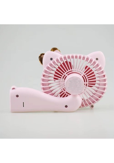 Mini El Fanı Şarjlı Taşınabilir Katlanır Ledli Vantilatör Pembe