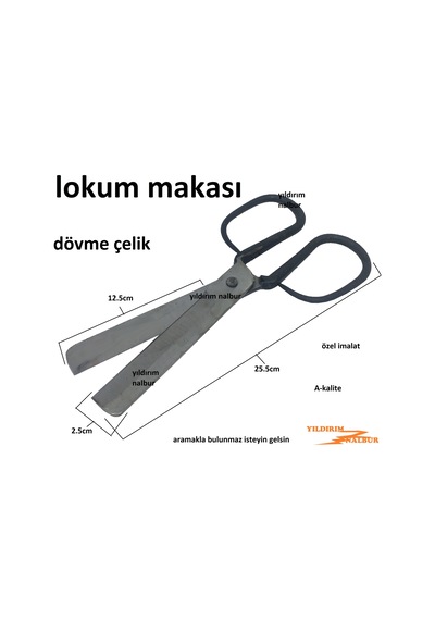 Lokum Makası Dövme Çelik Özel İmalet Şekerleme Kesme Makası Büyük