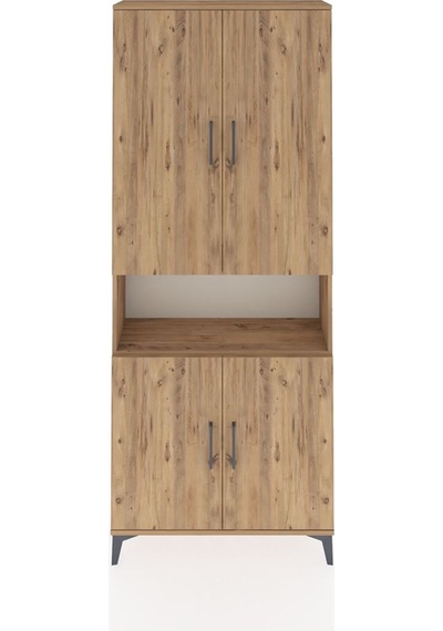 Arges Dolap 5 Raflı 4 Kapaklı 88x30x221 Çam-çam Çam