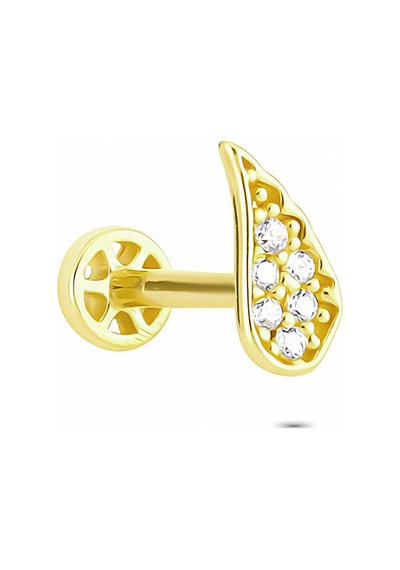 Glorria Altın Melek Kanadı Tragus Piercing Sarı