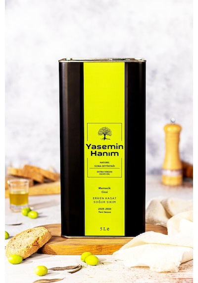 Memecik 0,1-0,3 Asit 2025-2026 Erken Hasat Soğuk Sıkım Naturel Sızma Zeytinyağı 5lt. Yeni Hasat