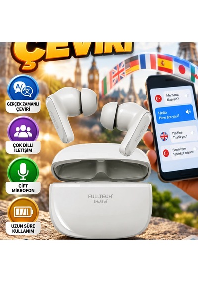 Gerçek Zamanlı Çeviri Özellikli Akıllı Bluetooth Kulaklık Çok Dilli İletişim 00
