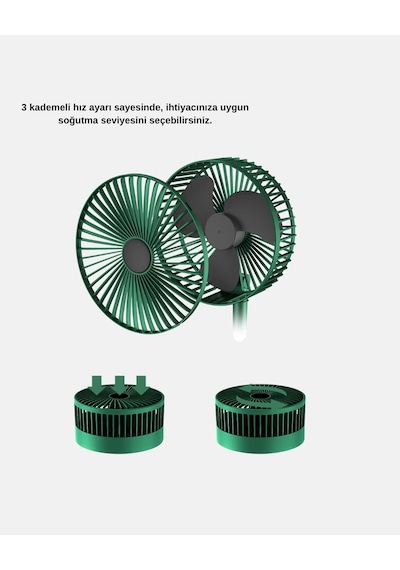Taşınabilir Katlanabilir Mini Fan 3 Kademeli Şarj Edilebilir