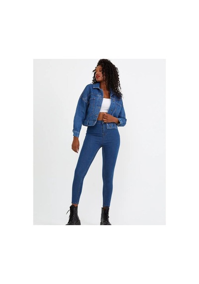 Zdnjeans Kadın Denim Kot Ceket Mavi