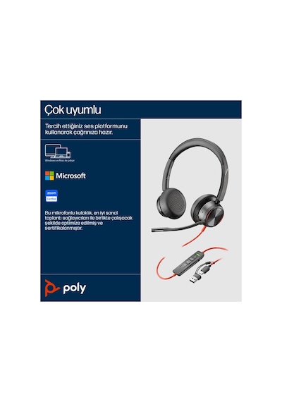 Poly Bw 8225 Stereo Usb-c Hs +usb-c/a 8x223aa