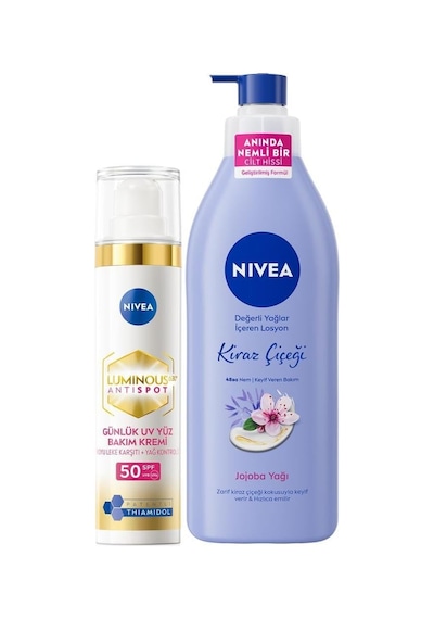 Tr Thiamidol Etkili Leke Karşıtı Gündüz Yüz Bakım Kremi 40ml Ve Kiraz Çiçeği Nemlendirici Vücut Losyonu 400ml