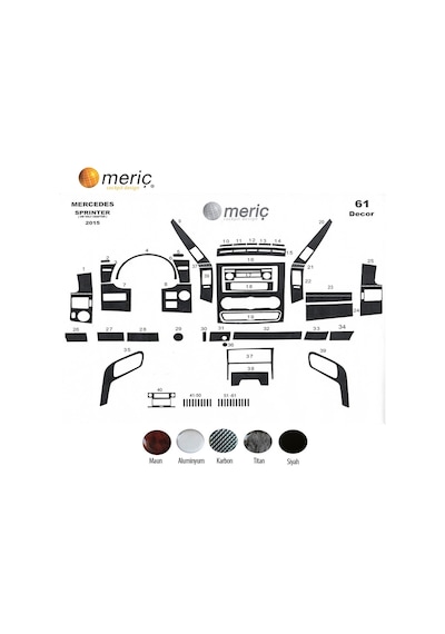 Meriç® Mercedes Sprinter Ön Torpido Kaplama 61 Parça 2006-2019 (530158457)