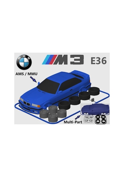 Bmw E36 M3 Model Araç 1:24 Ölçekli Kendin Birleştir