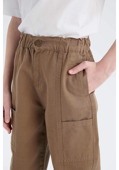 DeFacto Erkek Çocuk Loose Fit Beli Lastikli Twill Pantolon D9850A825SPBG80 DeFacto Erkek Çocuk Loose Fit Beli Lastikli Twill Pantolon D9850A825SPBG80