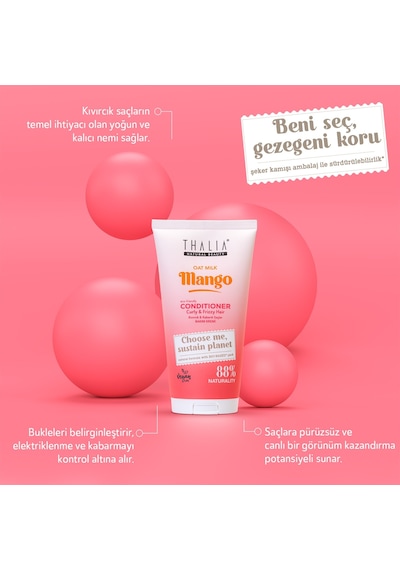 Thalia Yulaf Sütü & Mango Özlü Kıvırcık & Kabarık Saçlara Özel Bakım Kremi 250 ML